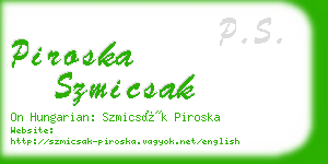 piroska szmicsak business card